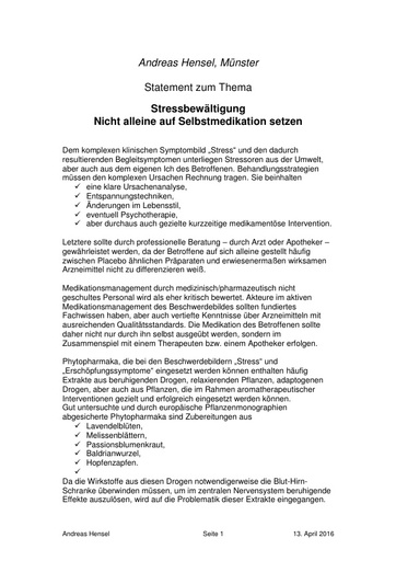 Prof  Dr  Andreas Hensel Statement