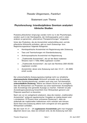 Statement Dingermann