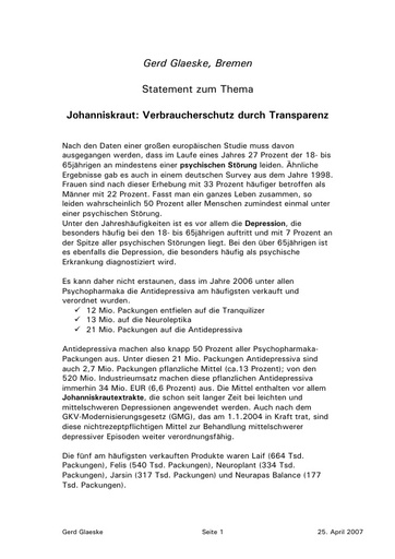 Statement Glaeske