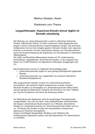 Prof  Gastpar Statement