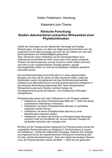 Statement Fintelmann