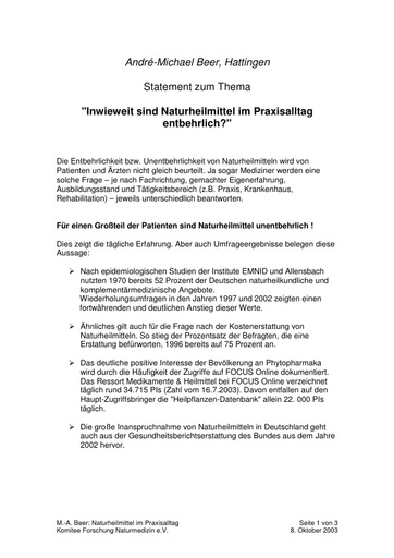 Dr  Beer Statement Okt  2003