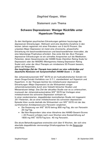 Prof  Kasper Statement