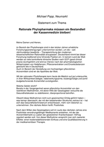 Prof  Popp Statement Dez  2000