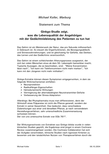 PD Dr  Koller Statement Okt  2004