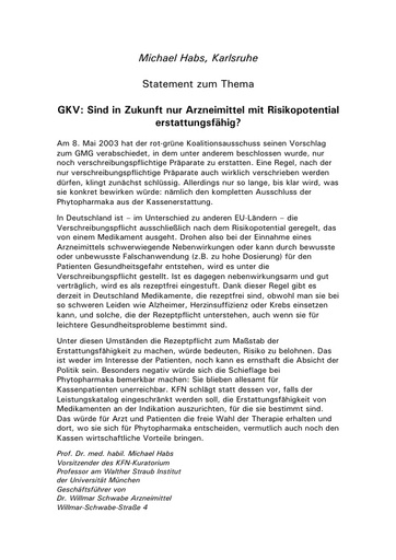 Prof  Habs Statement Mai 2003