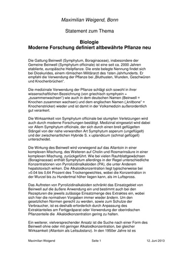 Prof Weigend Statement