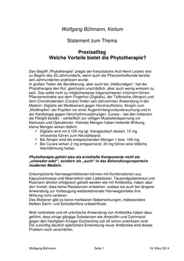 Statement Dr Bühmann