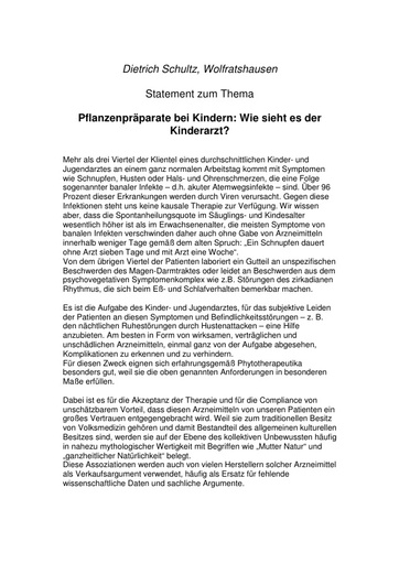 Dr  Schultz Statement Dez  2001