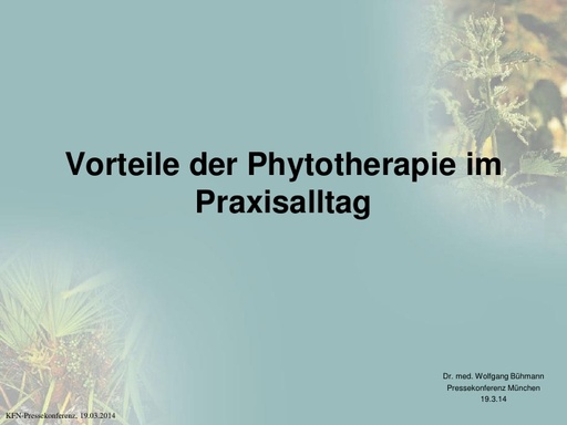 Prof Bühmann Präsentation