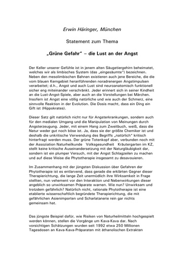 Dr  Häringer Statement März 2002