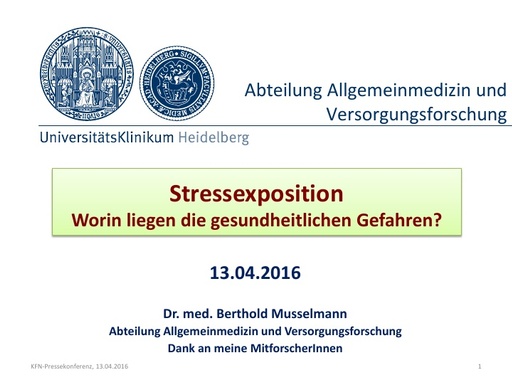 Dr  Berthold Musselmann Präsentation