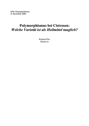 Prof  Richard Pott Statement