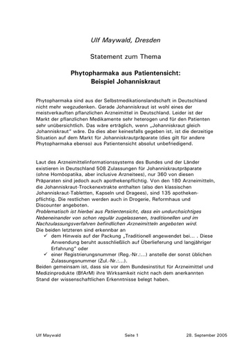 Dr  Maywald Statement