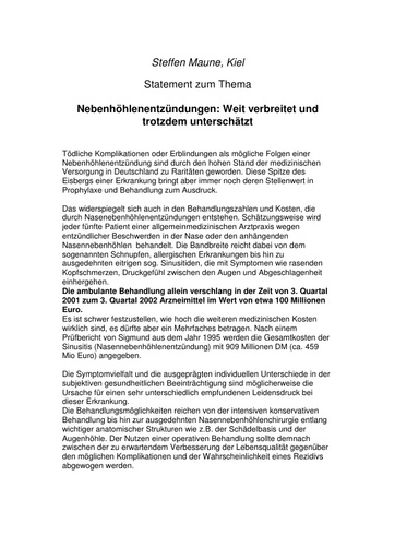 Prof  Maune Statement  Febr  2003