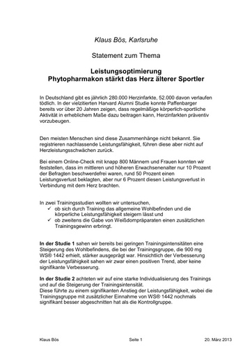 Statement Prof Bös PK 2013