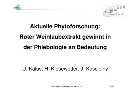 Dr  Kalus Folien Mai 2004