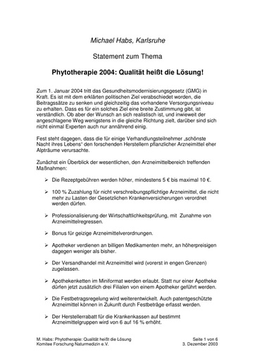 Prof  Habs Statement Dez  2003